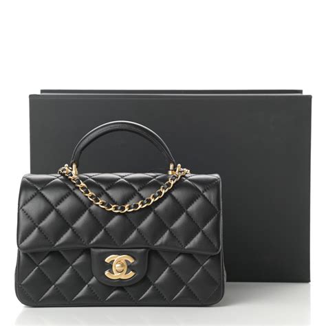 mini chanel with top handle|chanel rectangular mini top handle.